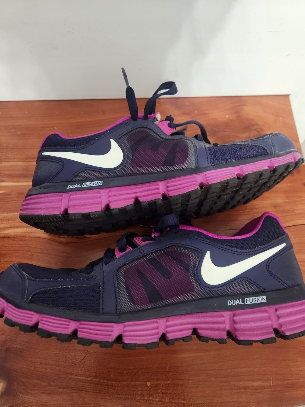 Nike Dual Fusion Women's Running Sneakers - Navy, Purple & White